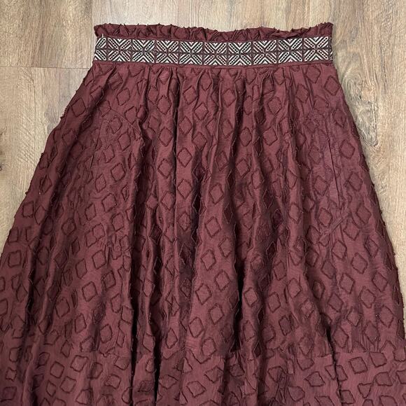 Maeve‎ X Anthropologie Women's Brown Diamond-Cut A-line Skirt Size 8 - Picture 8 of 12